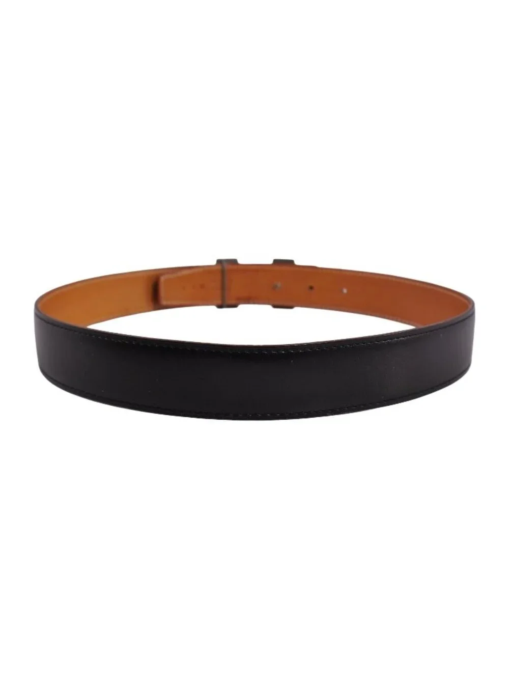 Hermes Vintage Belt Leather Reversible H Logo Constance Black